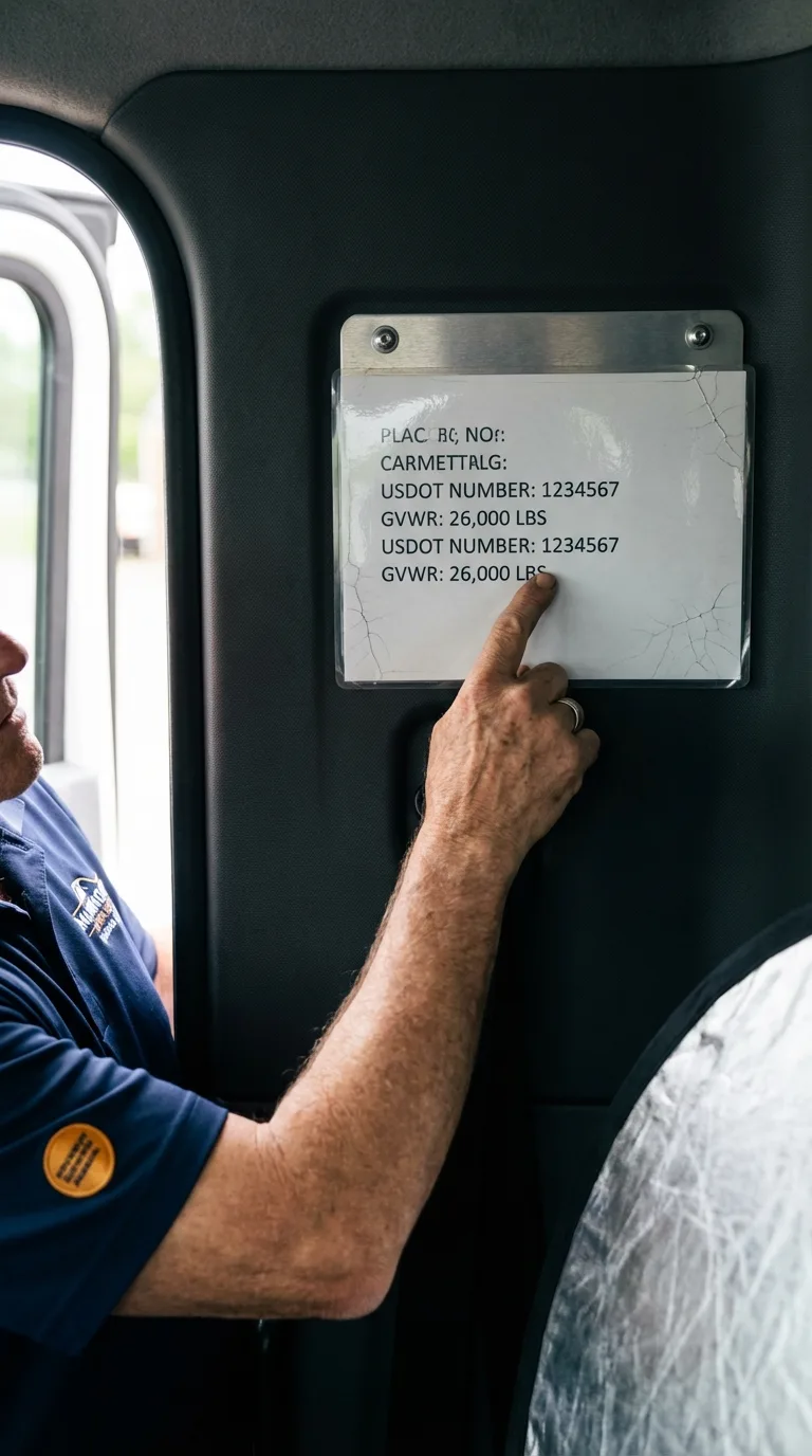USDOT licensing placard verification in Sauk City